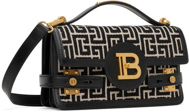 Axelväska Balmain Balmain B-Buzz 24 Canvas and Leather Bag Svart | EN1DA829TJGH, 1