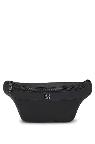 Midjeväska BOSS HUGO Twill Belt Bag with Stacked Logo Svart | 50547398
