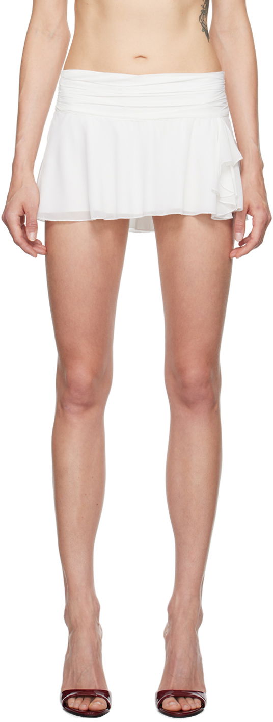 Kjol GUIZIO Guizio Slit Mini Skirt Vit | P24311W096