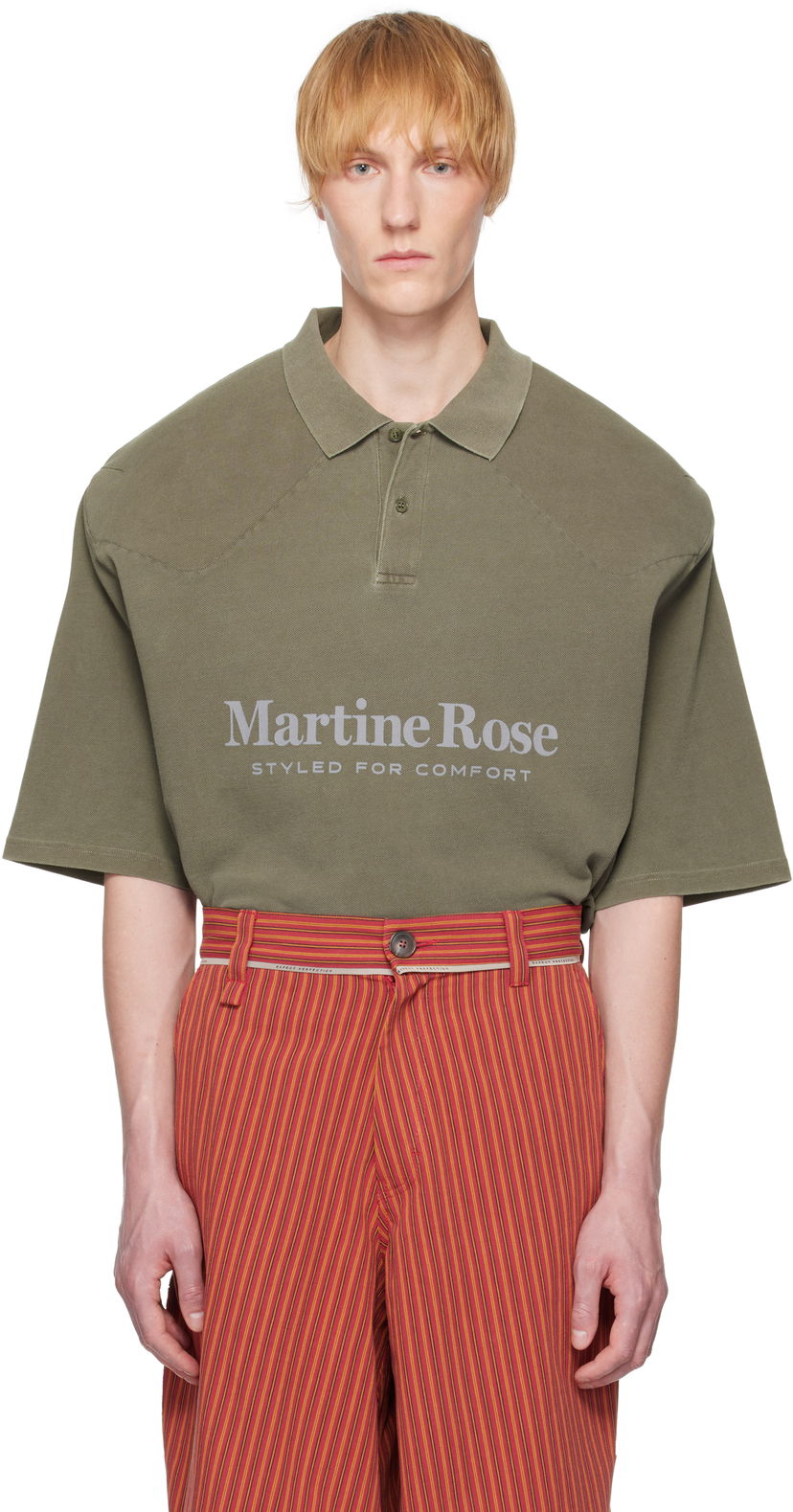 Polotröja Martine Rose Martine Rose Padded Polo Grön | 654JE02411L
