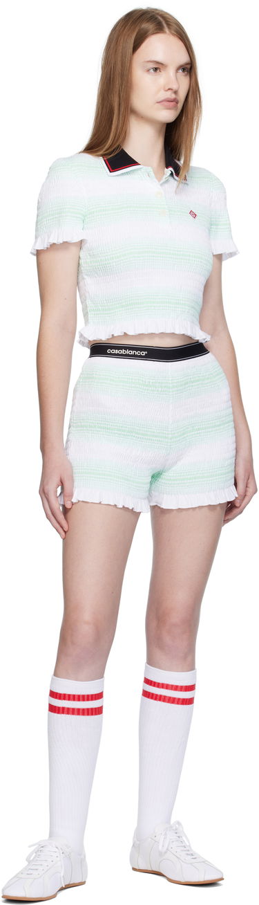 Shorts Casablanca Casablanca Stripe Shirred Shorts Grön | WPF25-JTR-163-01, 3