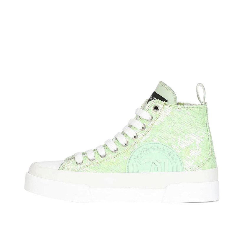 Sneakers och skor Dolce & Gabbana Portofino High Top Sequin Lime Green W Grön | CK1887AQ273