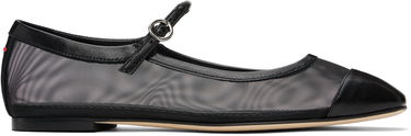 Kläder Aeyde Aeyde Uma Mesh Toe-Cap Ballerina Flats Svart | A11-FL-RKLS08FL181-SS25-800-007, 0