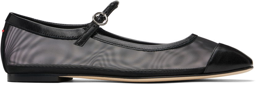 Kläder Aeyde Aeyde Uma Mesh Toe-Cap Ballerina Flats Svart | A11-FL-RKLS08FL181-SS25-800-007