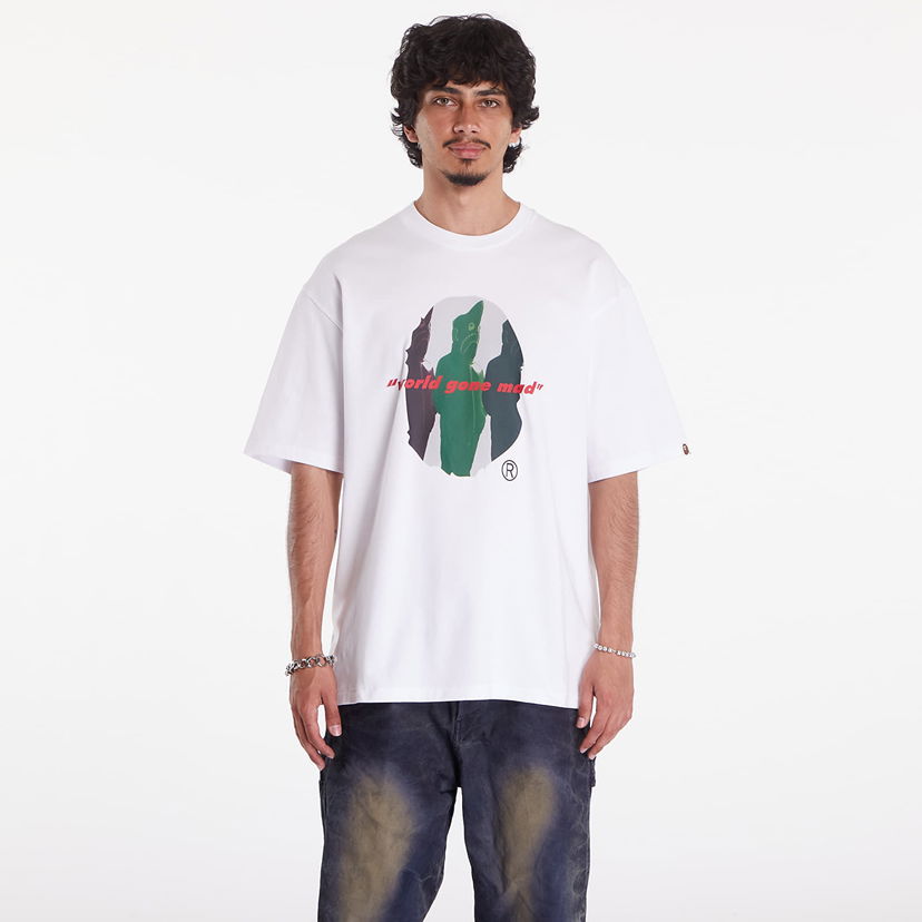 T-shirt BAPE A BATHING APE Shark Shinji Ape Head Relaxed Fit Tee Vit | 001TEK301328MWHT