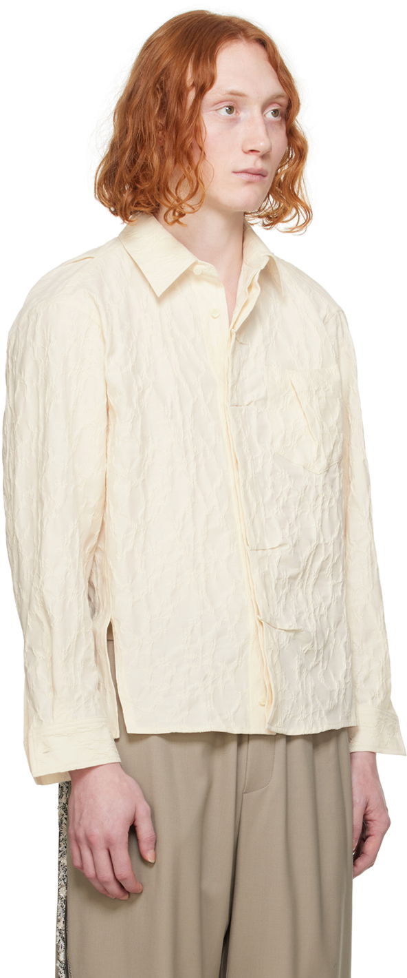 Skjorta ADER ERROR Textured Button-Up Shirt Beige | BN01SSSH0102IV, 1