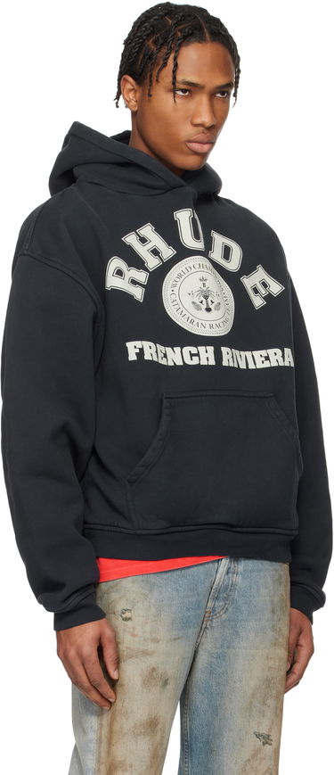 Sweatshirt Rhude Rhude 'French Riviera' Graphic Hoodie Svart | RHPS25HO04012, 1
