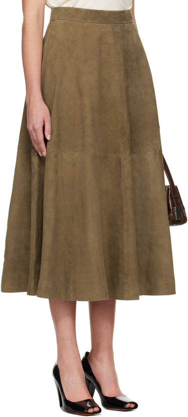 Kjol Róhe Róhe A-Line Suede Midi Skirt Grön | 414-32-144, 1
