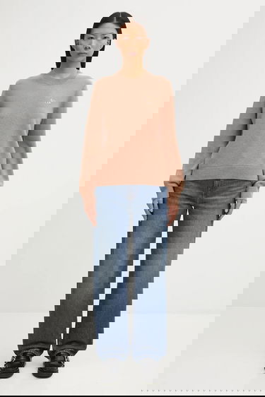 Sweater MAISON KITSUNÉ Maison Kitsuné Baby Fox Lambswool Regular Fit Crew Neck Sweater Beige | PW00817KT1006, 4