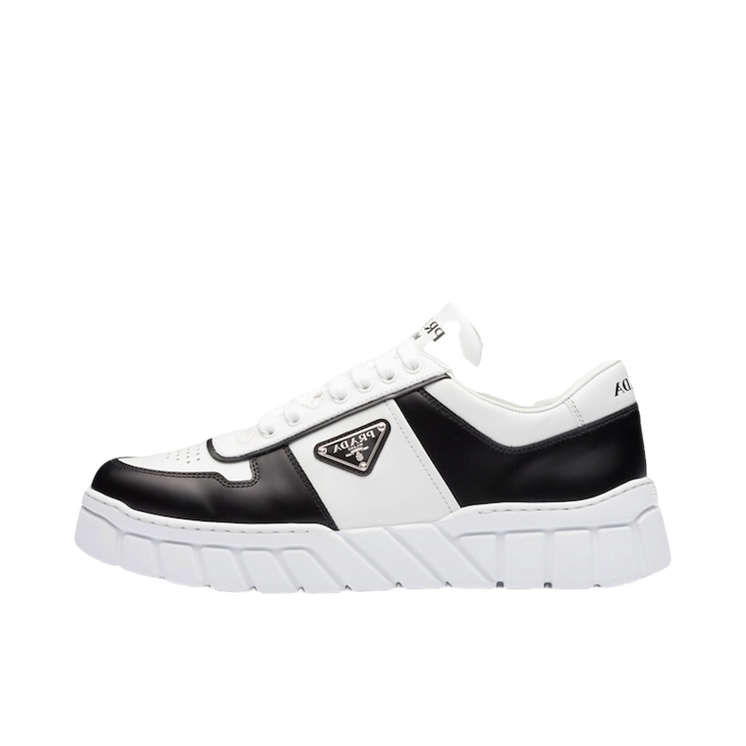 Sneakers och skor Prada Voluminous Sneakers Leather White Black Vit | 2EE378_3LJ6_F0964