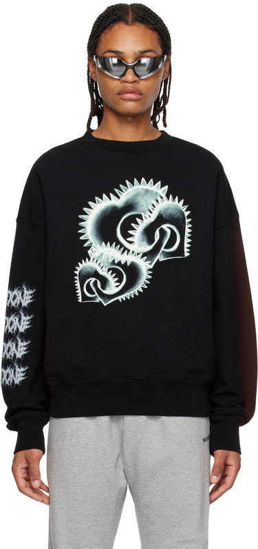Sweatshirt We11done We11done Crewneck Sweatshirt Svart | WD-TS3-23-710-U-BK, 0