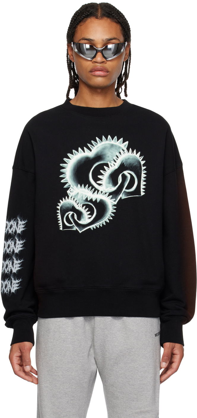 Sweatshirt We11done We11done Crewneck Sweatshirt Svart | WD-TS3-23-710-U-BK