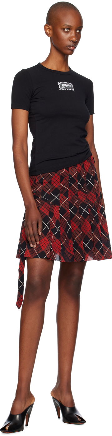 Kjol Jean Paul Gaultier Distorted Tartan Skirt Röd | 24/31-F-JU105-T568-300001, 3