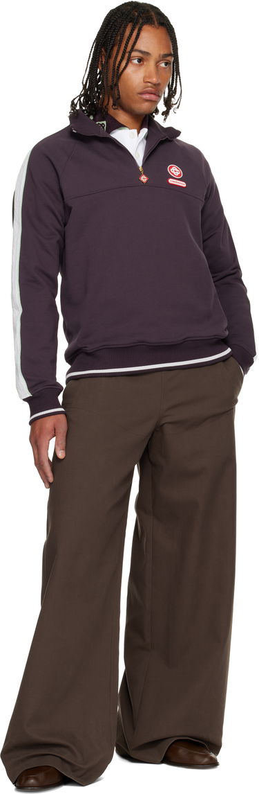 Sweatshirt Casablanca Quarter Zip Laurel Sweatshirt Purpur | M-AW25-JTP-419-01, 3