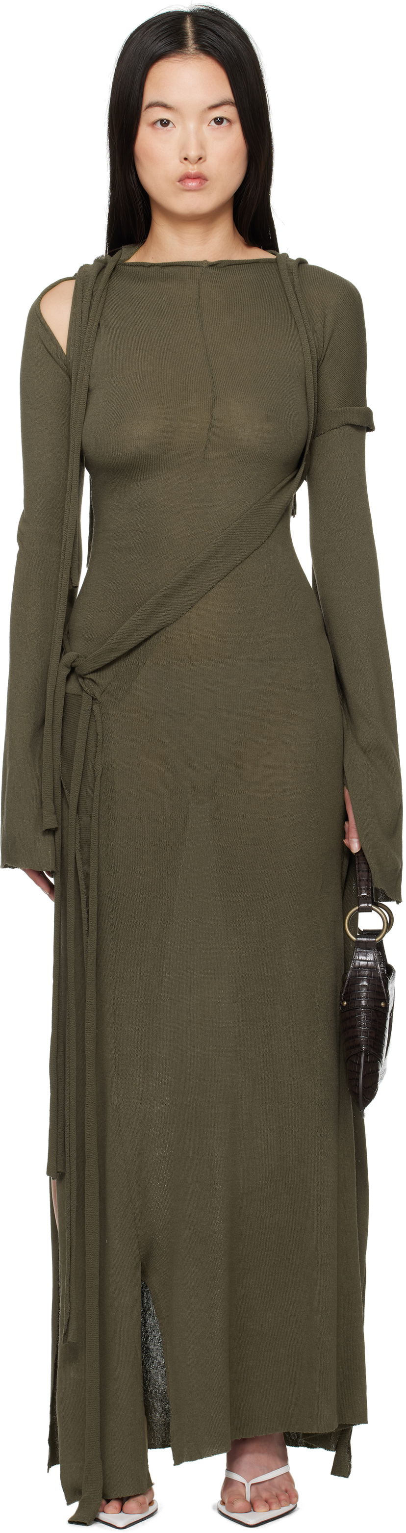 Klä Ottolinger Ottolinger Deconstructed Long Sleeve Maxi Dress Grön | 10550050601