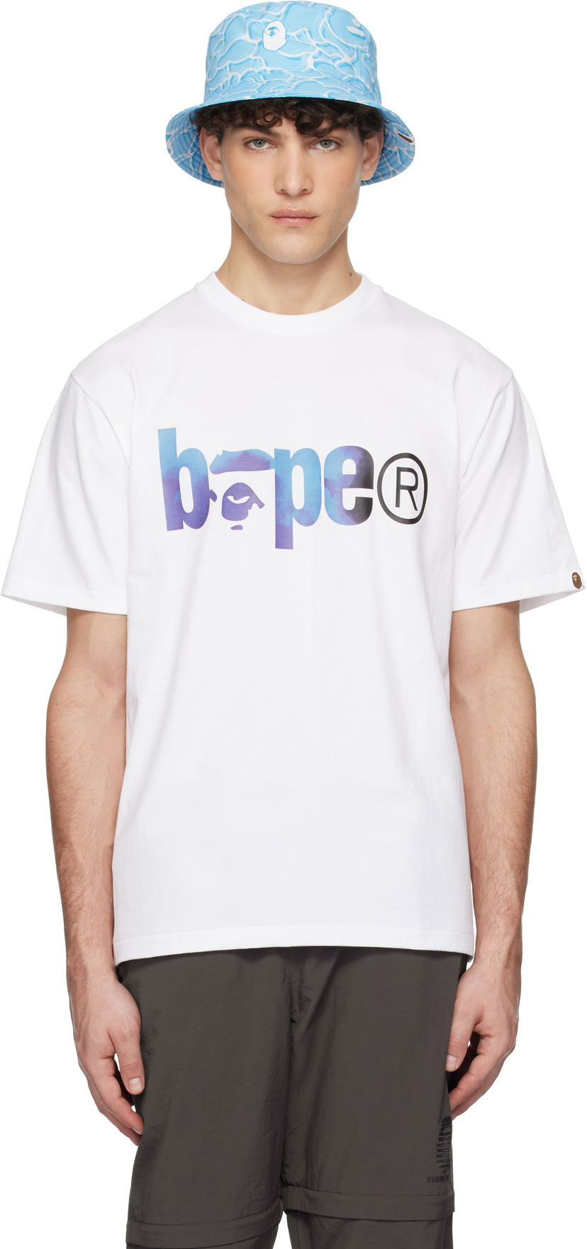 T-shirt BAPE Tie Dye Logo T-shirt Vit | 001TEK801034M