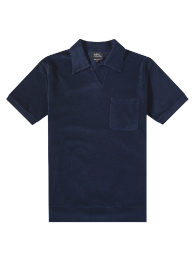 Polotröja A.P.C. Agustino Sponge Fleece Polo Shirt Mörkblå | COEWT-H26072-IAK