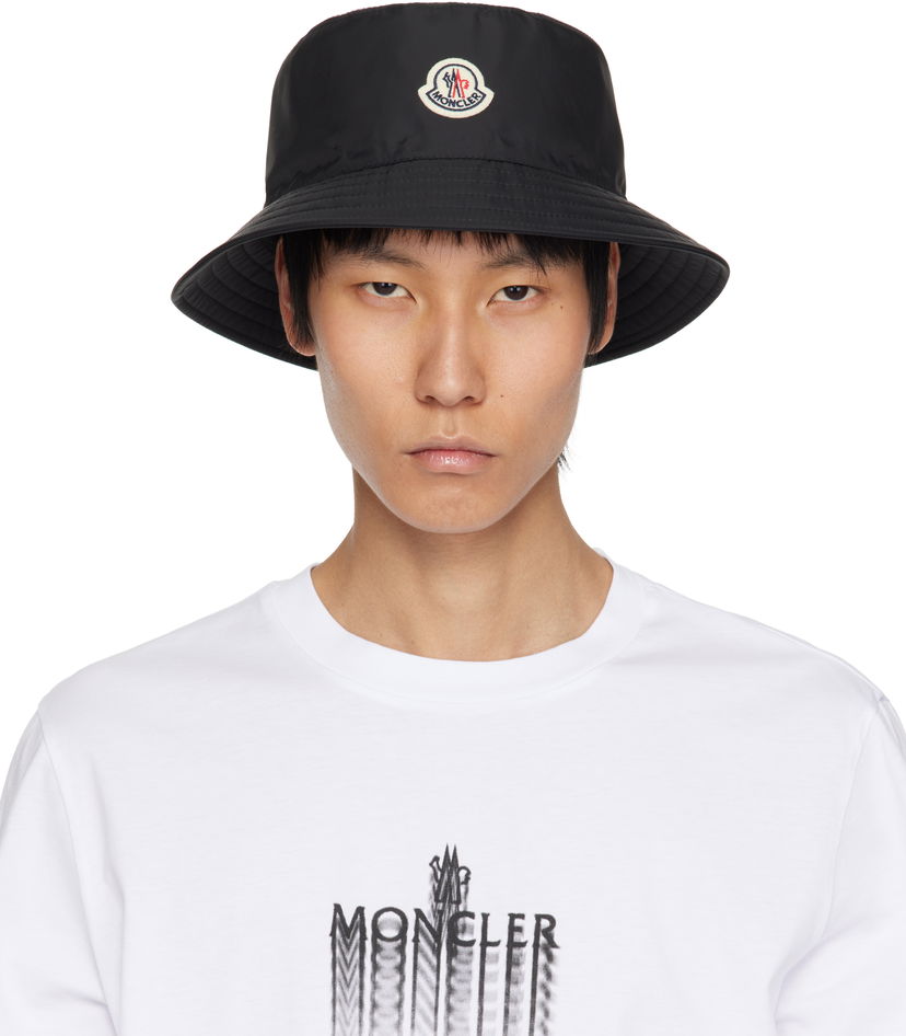 Hatt Moncler Moncler Water-Repellent Bucket Hat Svart | K10913B0006368352
