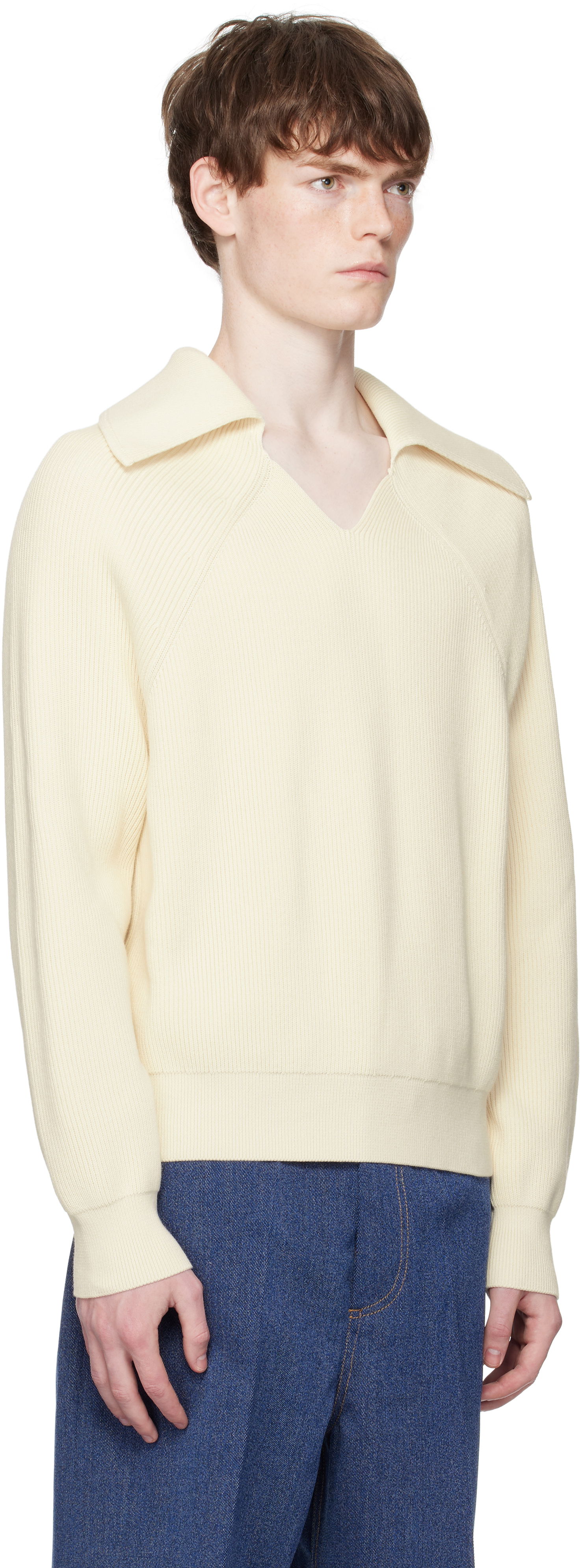 Sweater Bottega Veneta Bottega Veneta English Rib V-Neck Sweater Gul | 820504V59X09071, 1
