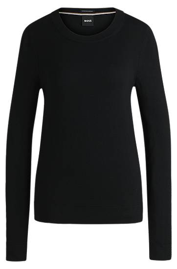 Sweater BOSS BOSS Merino Wool Crew-Neck Sweater Svart | 50492551