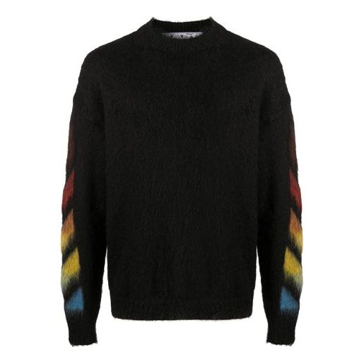 Sweater Off-White Gradient Logo Knit Sweater Svart | OMHA036F20KNI0011087, 0