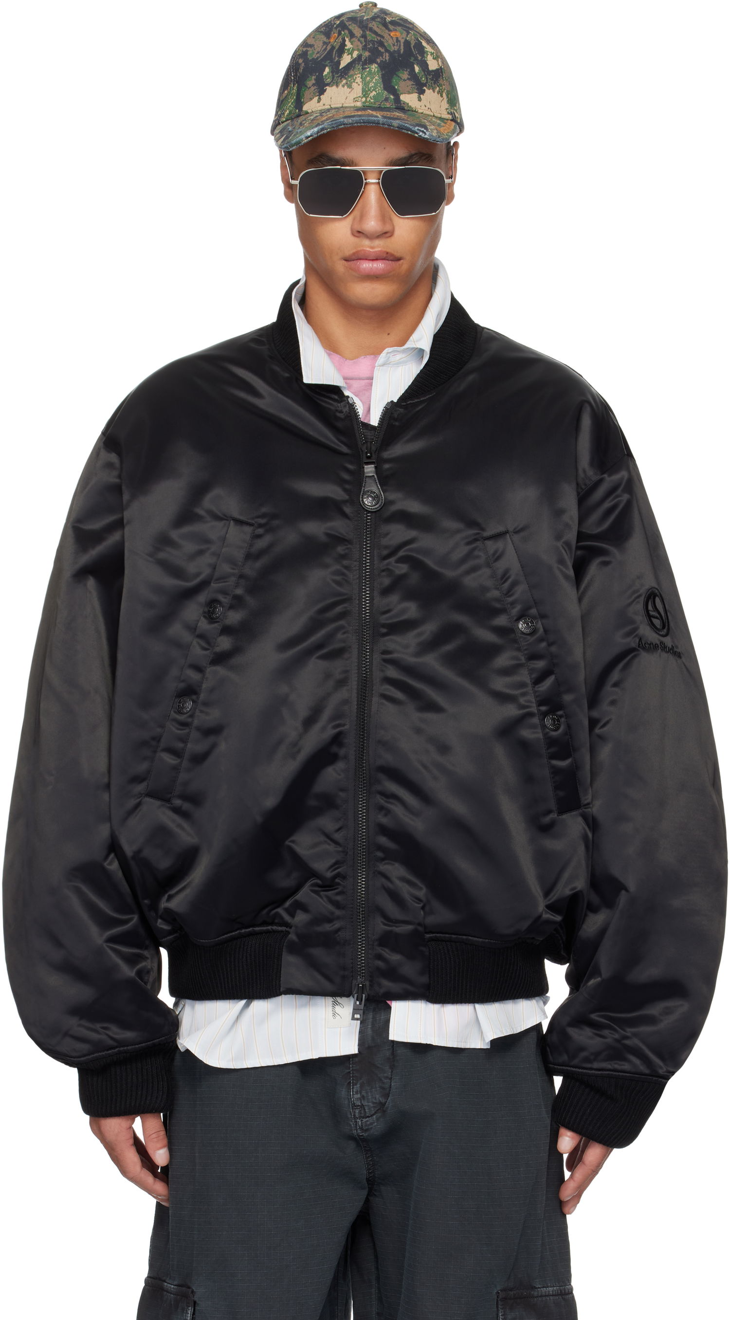 Bomberjacka Acne Studios Acne Studios Logogram Bomber Jacket Svart | B90819-, 0