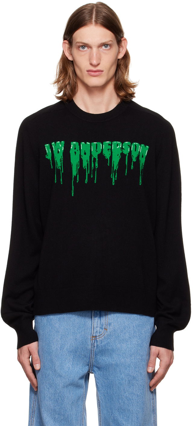 Sweater JW Anderson Slime Crewneck Sweatshirt Svart | KW0726-YN0200