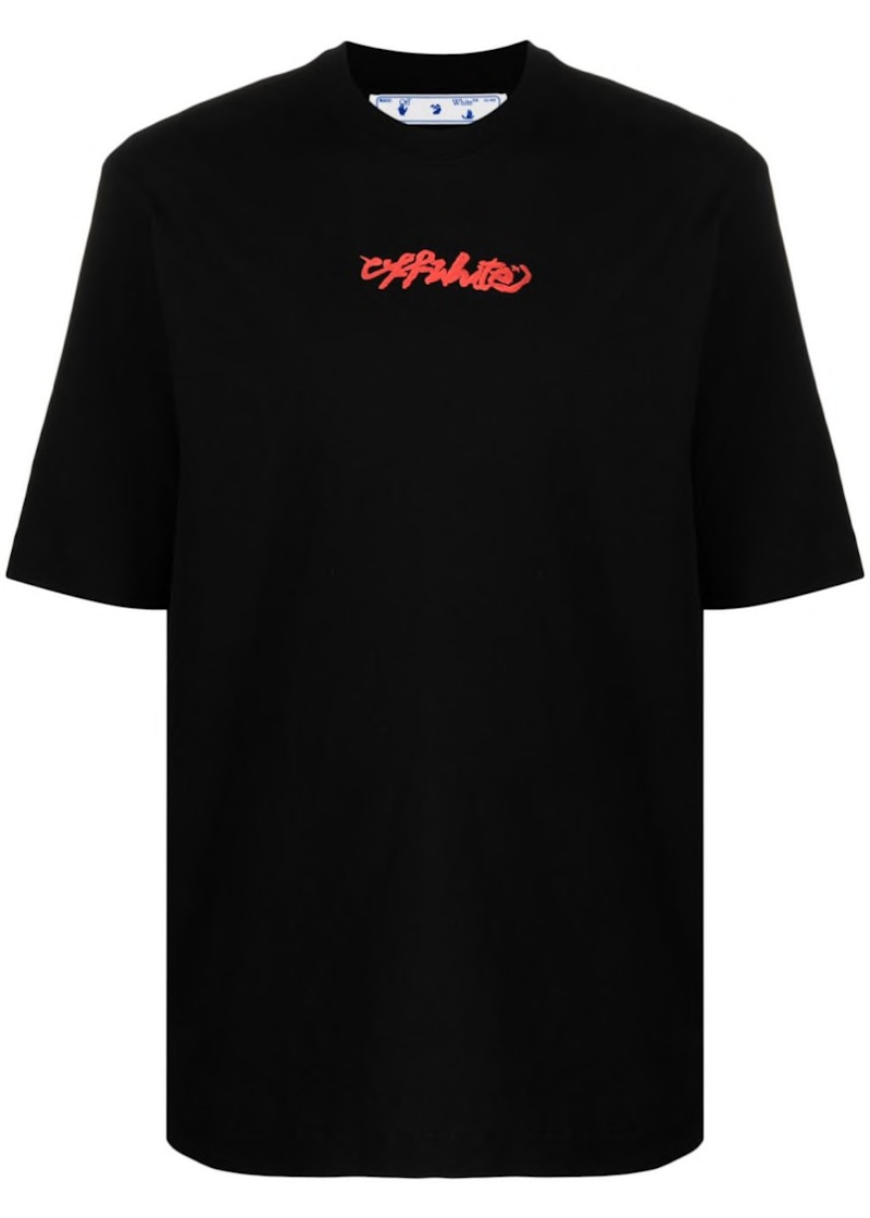 T-shirt Off-White Arrows On Canvas T-Shirt Black Svart | OMAA119F21JER0151084