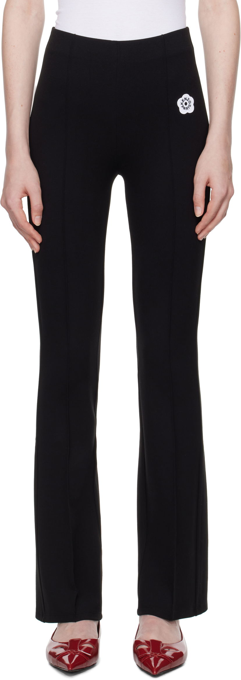 Damasker KENZO 'Boke Flower 2.0' Embroidered Flare Trousers Svart | FF52PA7384IF