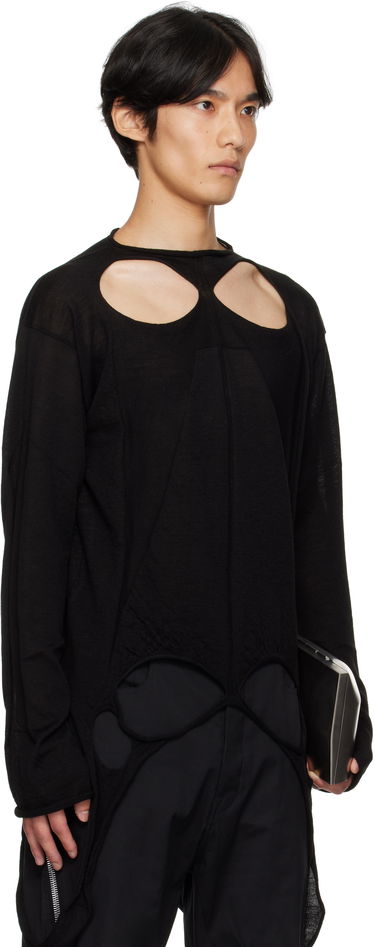Sweater Rick Owens Rick Owens Concordians Slashed Pull Sweater Svart | RU02E1671 ML, 1