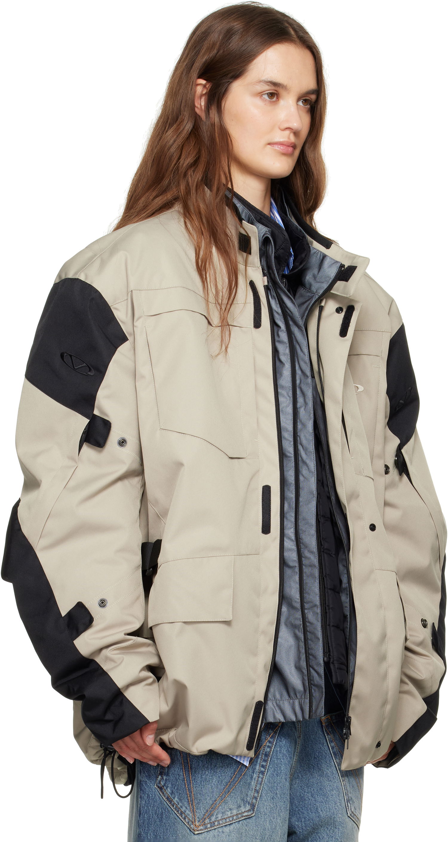 Parkas VETEMENTS Vetements Biker Parka and Liner Jacket Set Beige | UH76OJ750S, 1