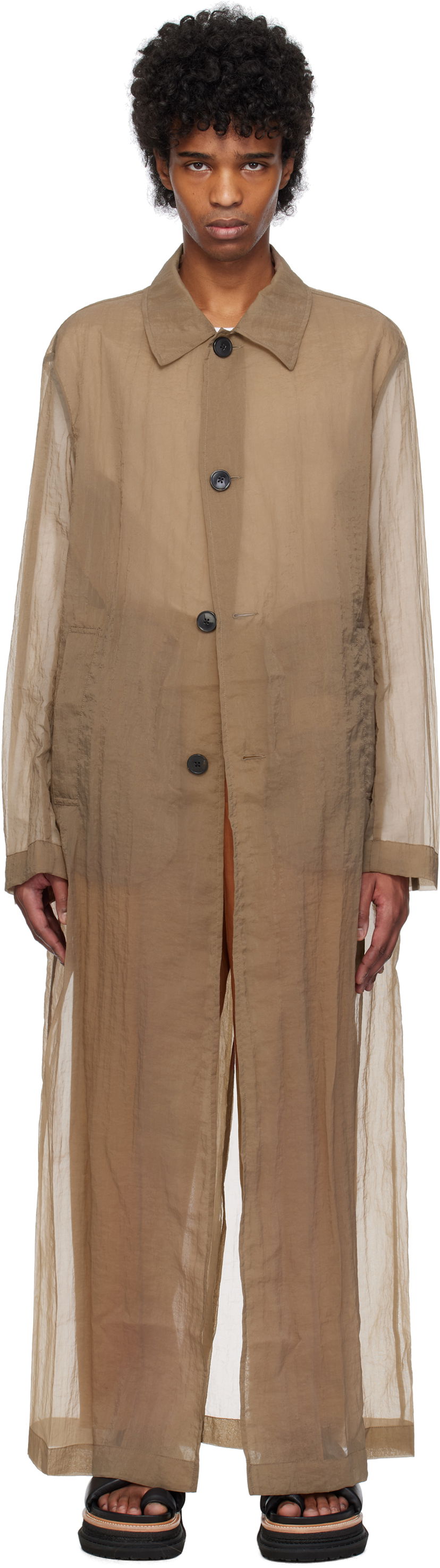 Regnrock Dries Van Noten Dries Van Noten Loose Fit Mac Coat Brun | 251-020213-1329