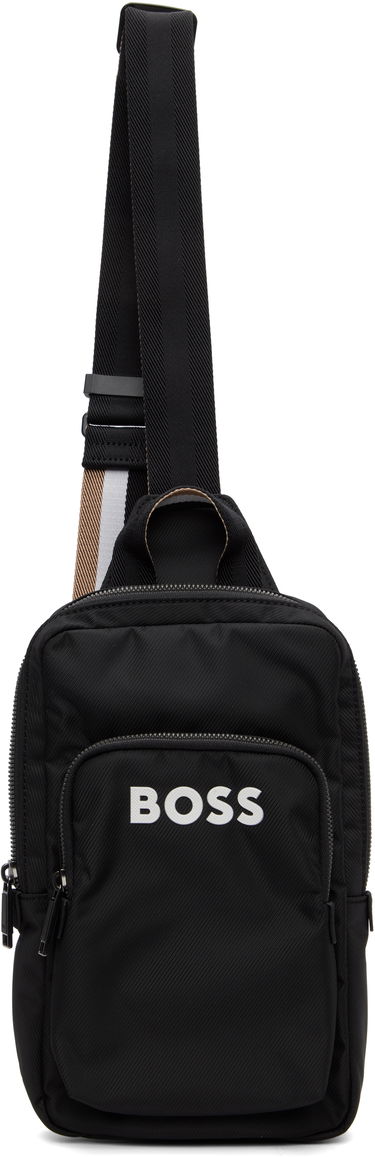 Axelväska BOSS BOSS Bonded-Logo Sling Bag Svart | 50548221, 0