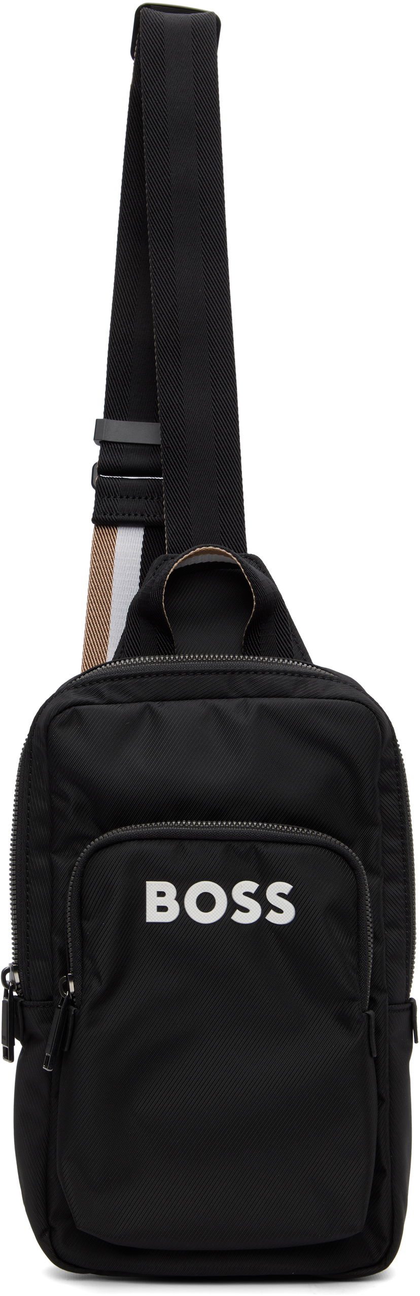 Axelväska BOSS BOSS Bonded-Logo Sling Bag Svart | 50548221