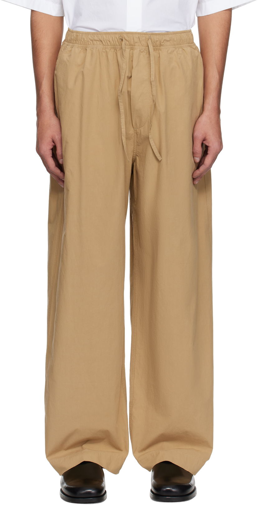 Byxor Studio Nicholson Studio Nicholson Sonny Wide-Leg Trousers Beige | SONNY SNM - 1311