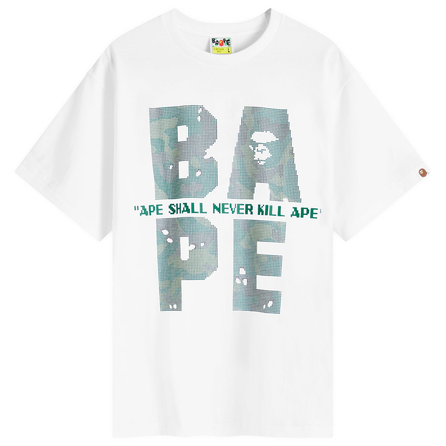T-shirt BAPE Bitmap Logo T-Shirt Vit | 001TEK801041M-WHT, 0