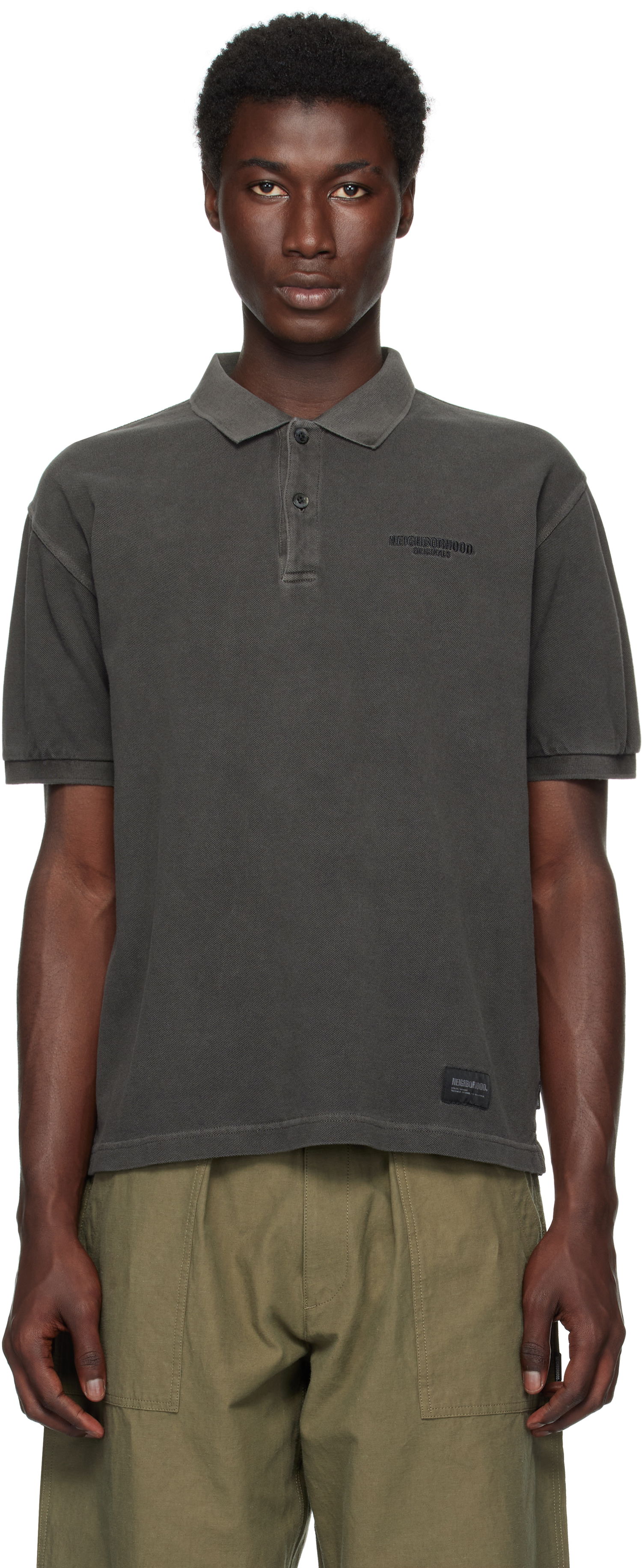 Polotröja Neighborhood Neighborhood Pigment Dyed Short Sleeve Polo Grå | 251FPNH-CSM14, 0