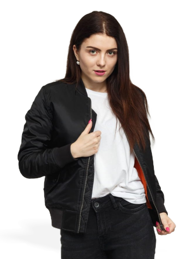 Bomberjacka Urban Classics Ladies Basic Bomber Jacket Svart | TB807-Black