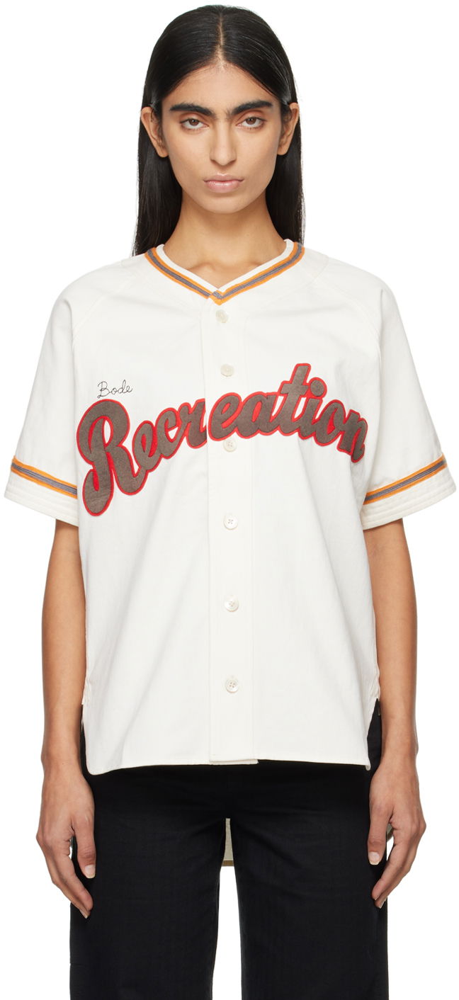 Jersey Bode Baseball Shirt With Print Vit | MRF24SH053