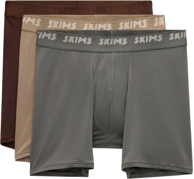 Boxare SKIMS Stretch Boxer Briefs, Three-Pack Grå | BO-BBR-5630M
