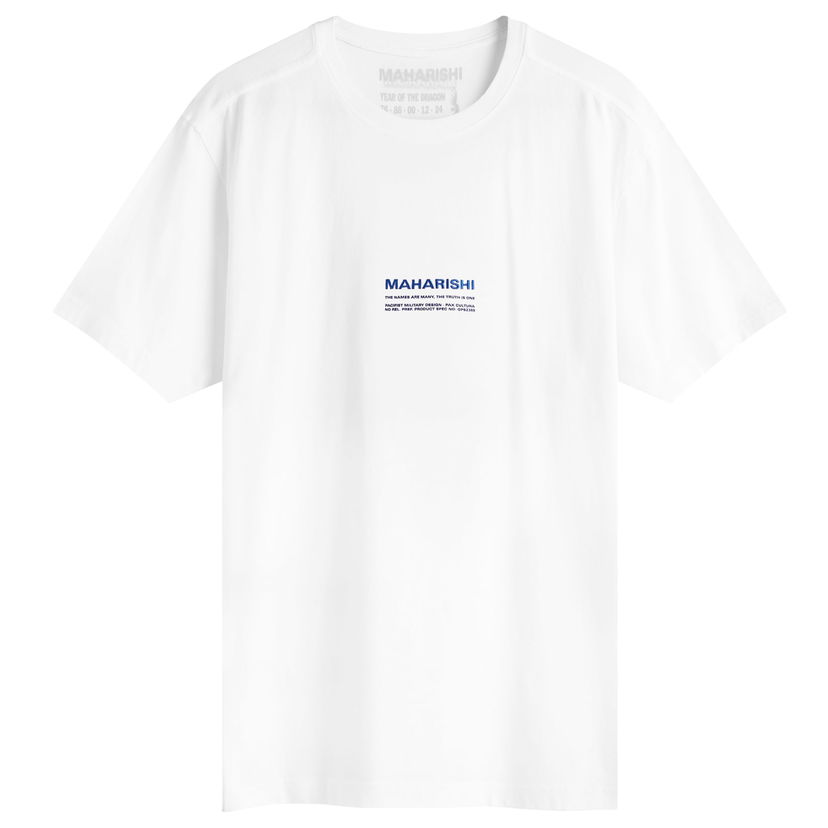 T-shirt Maharishi Less Dangerous Graphic T-Shirt, Size Large Vit | 1453-WHT
