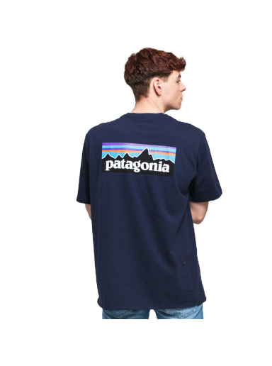 T-shirt Patagonia P6 Logo Responsibili Tee Mörkblå | 38504 CNY