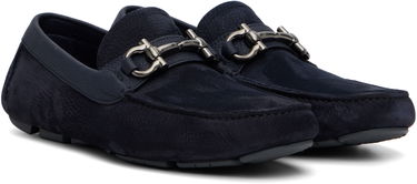 Sneakers och skor FERRAGAMO Salvatore Ferragamo Gancini Ornament Driver Loafers Mörkblå | 786963, 3