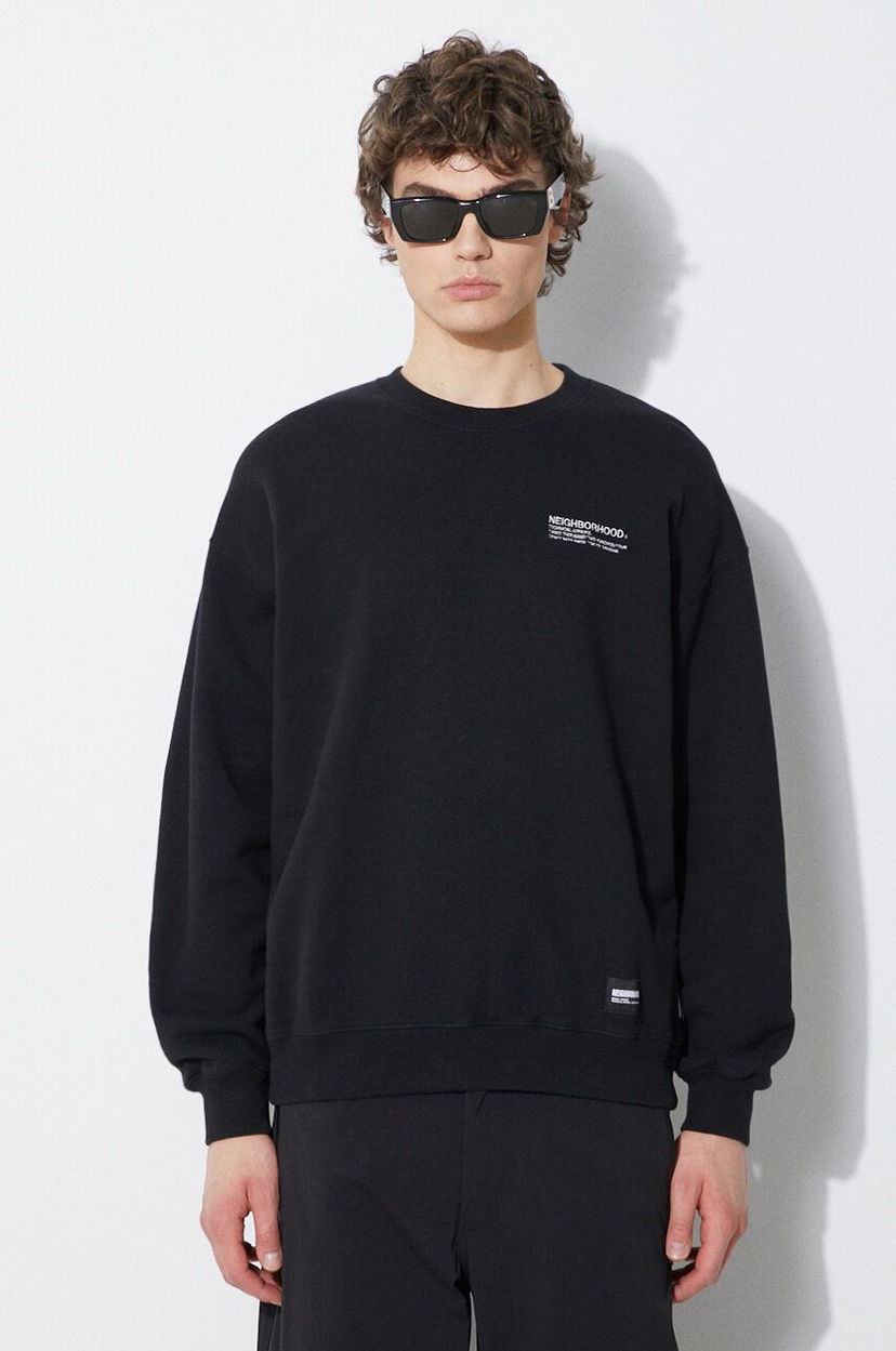 Sweater Neighborhood NEIGHBORHOOD Plain Crewneck Sweatshirt Svart | 241FPNH.CSM01