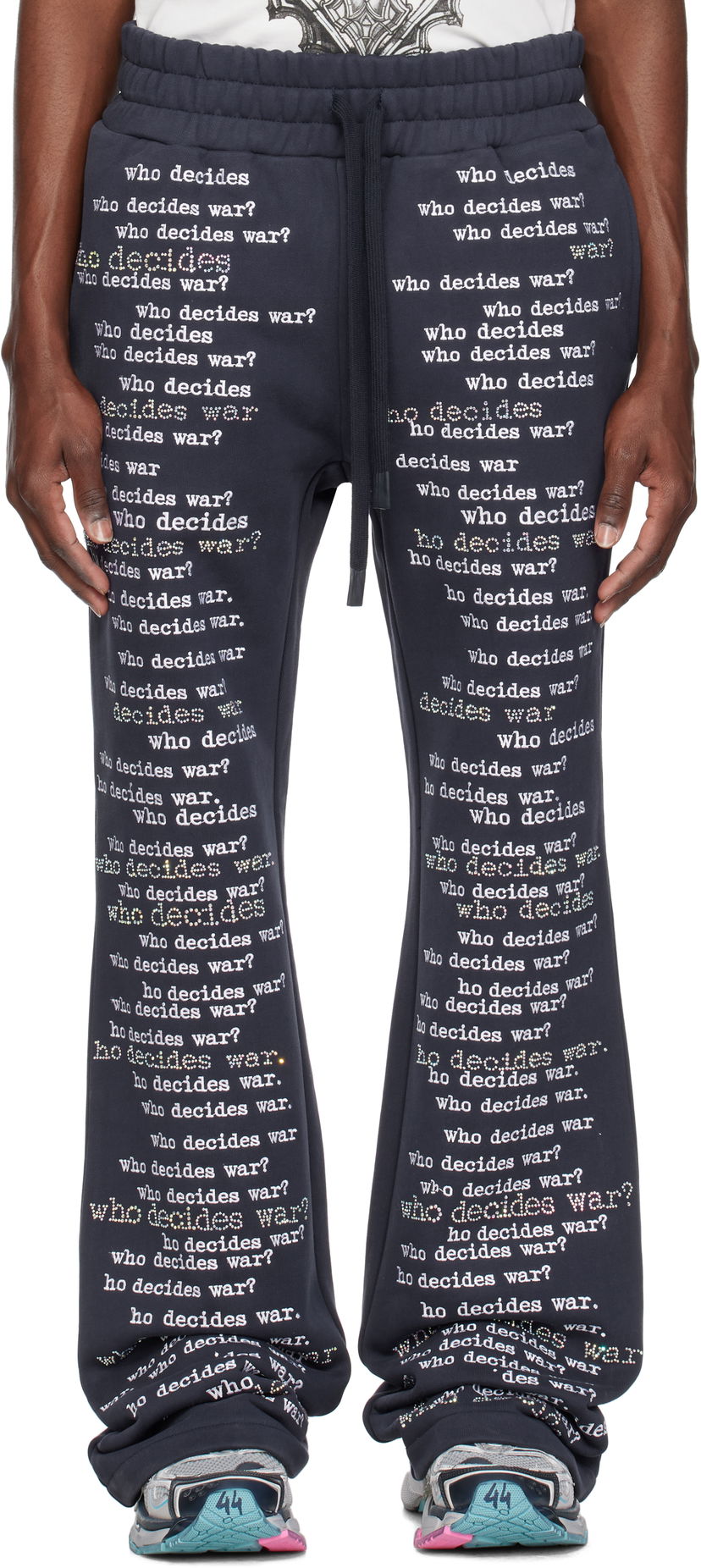 Träningsbyxor Who Decides War 'WDW' Scripture Sweatpants Mörkblå | 1121150010SS25