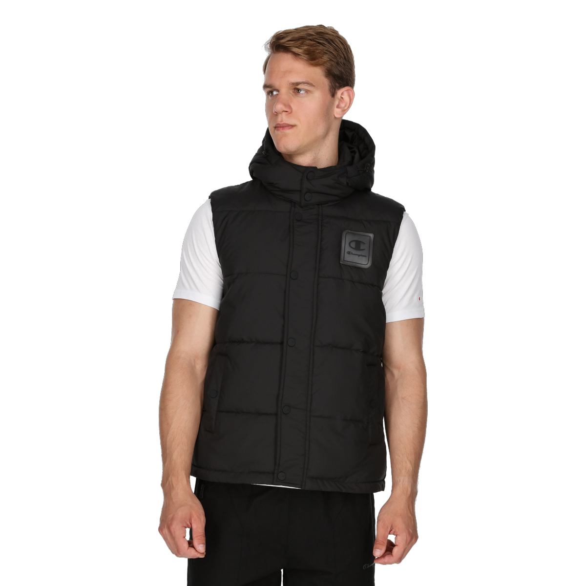 Väst Champion Hooded Puffer Vest Svart | CHA233M500-01, 0