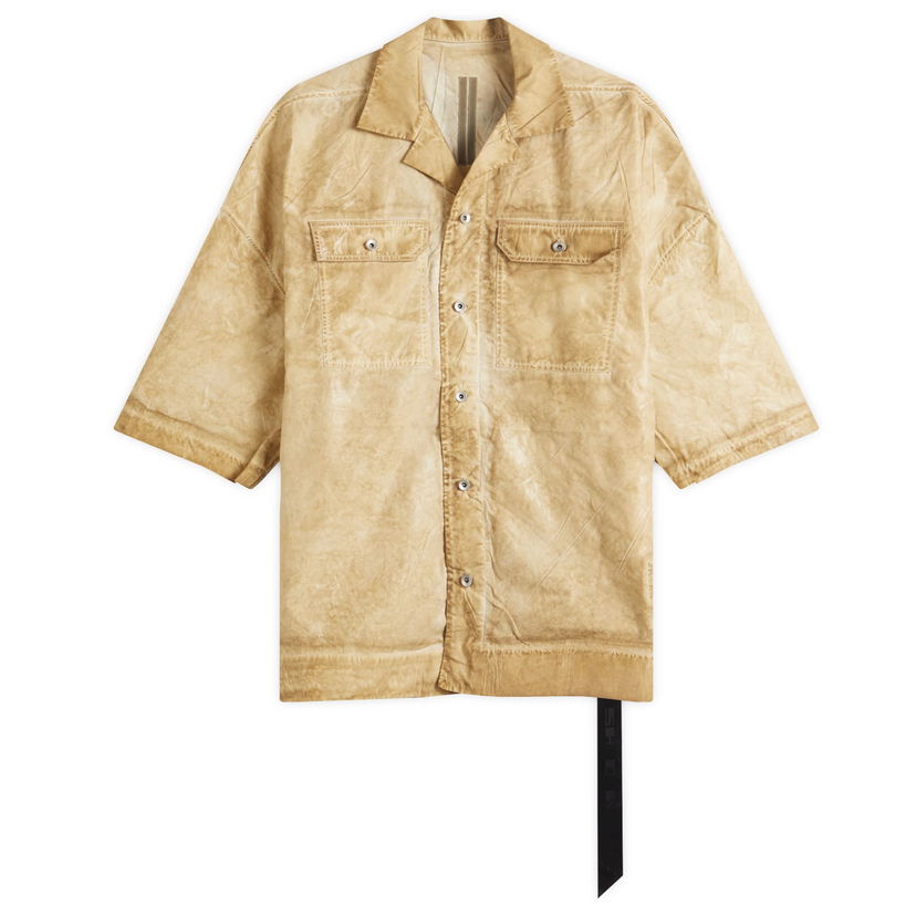 Skjorta Rick Owens DRKSHDW Magnum Tommy Short Sleeve Shirt, Size Small Beige | DU01E3290-PF-81