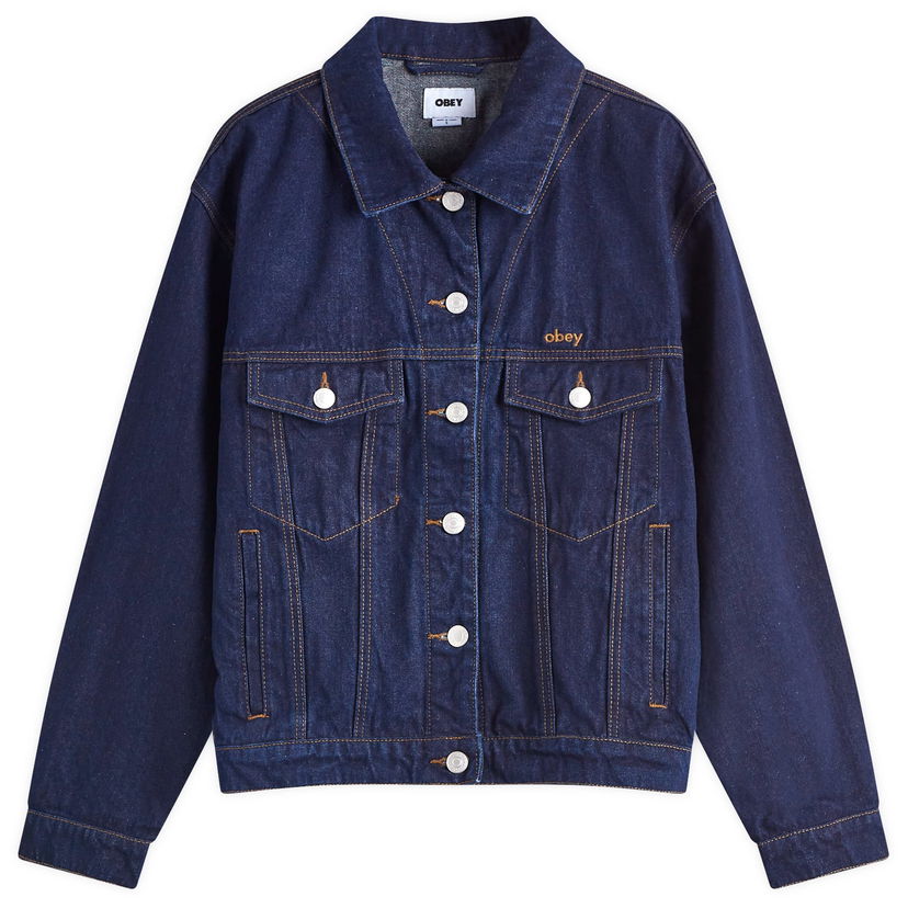 Jacka OBEY Oversized Trucker Denim Blå | 221800424