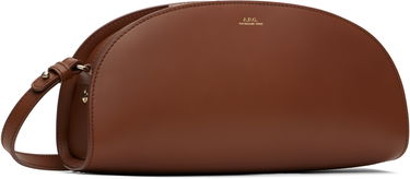 Axelväska A.P.C. Demi-Lune Leather Shoulder Bag Svart | PXCAX-F61997, 2