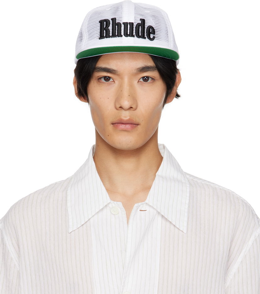 Keps Rhude Rhude Logo Mesh Trucker Cap Vit | RHPF25HA01016